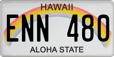 HI license plate ENN480