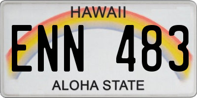 HI license plate ENN483