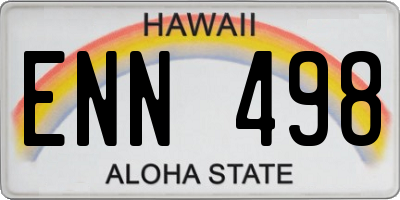 HI license plate ENN498