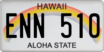 HI license plate ENN510
