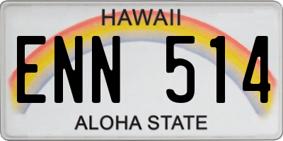 HI license plate ENN514