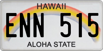 HI license plate ENN515