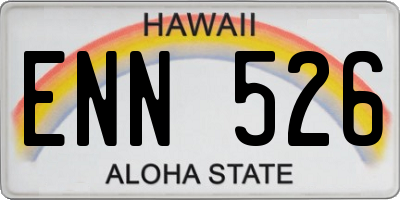 HI license plate ENN526