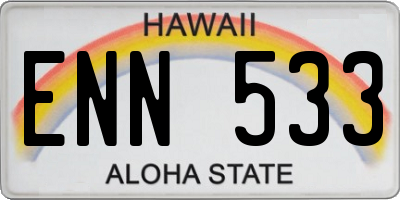 HI license plate ENN533