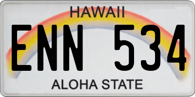 HI license plate ENN534