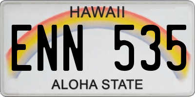 HI license plate ENN535