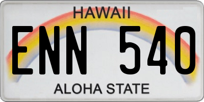 HI license plate ENN540