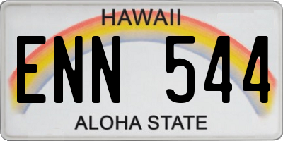 HI license plate ENN544