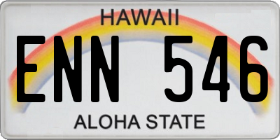 HI license plate ENN546