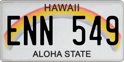 HI license plate ENN549