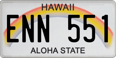 HI license plate ENN551