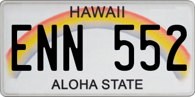 HI license plate ENN552