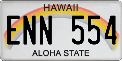 HI license plate ENN554