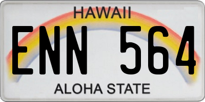 HI license plate ENN564