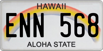 HI license plate ENN568