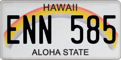 HI license plate ENN585