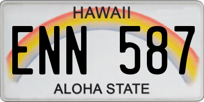 HI license plate ENN587