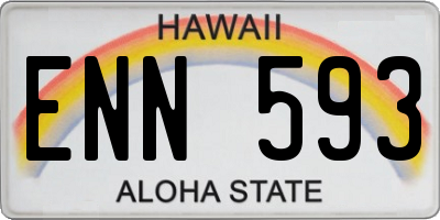 HI license plate ENN593