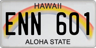 HI license plate ENN601