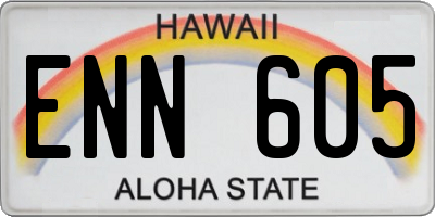 HI license plate ENN605