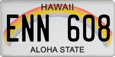 HI license plate ENN608