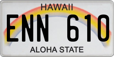 HI license plate ENN610