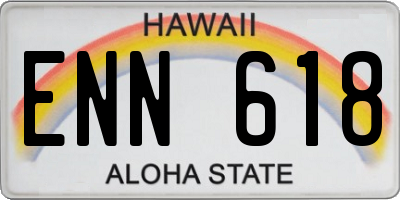 HI license plate ENN618