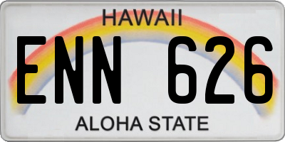 HI license plate ENN626