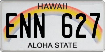 HI license plate ENN627