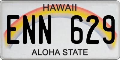 HI license plate ENN629