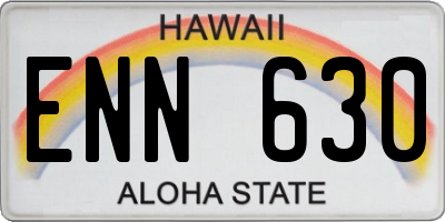 HI license plate ENN630