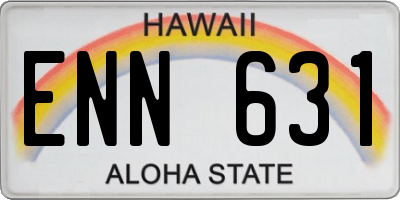 HI license plate ENN631