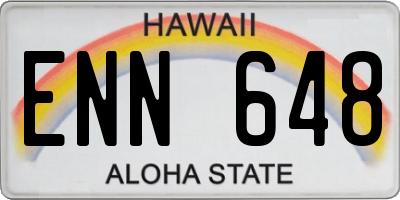 HI license plate ENN648