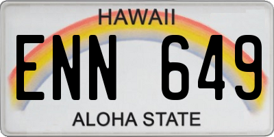 HI license plate ENN649