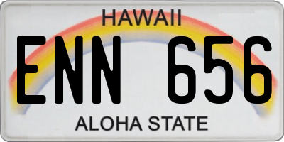 HI license plate ENN656