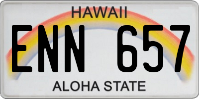 HI license plate ENN657