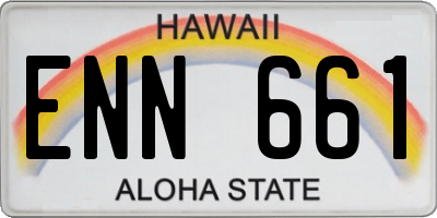 HI license plate ENN661