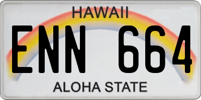 HI license plate ENN664