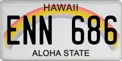 HI license plate ENN686