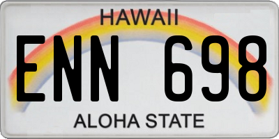 HI license plate ENN698