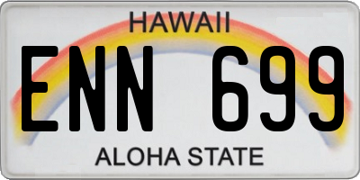 HI license plate ENN699