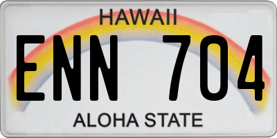 HI license plate ENN704