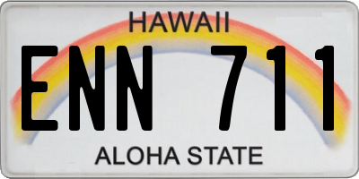 HI license plate ENN711