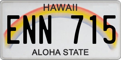 HI license plate ENN715