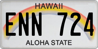 HI license plate ENN724