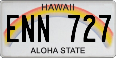 HI license plate ENN727
