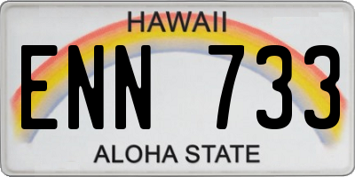 HI license plate ENN733