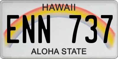 HI license plate ENN737