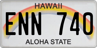HI license plate ENN740