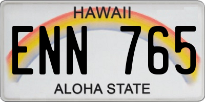 HI license plate ENN765